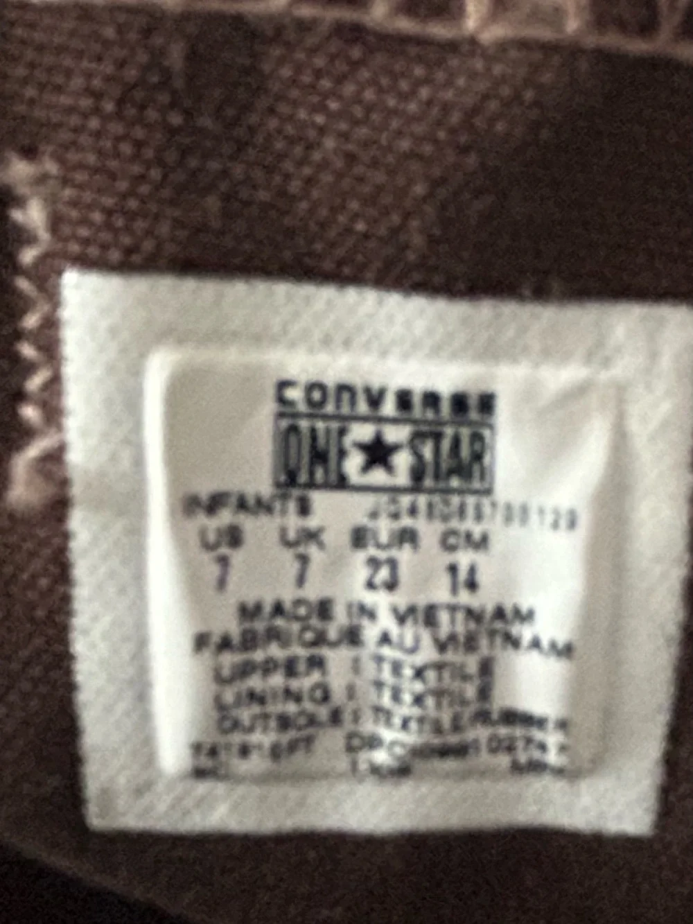 Converse All Star Toddler Brown Plush Puppy Slip-On Velcro Sneakers Size 7